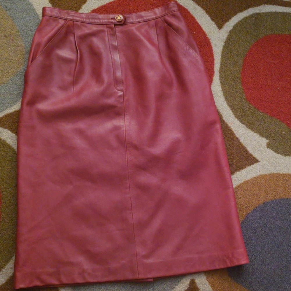 Celine leather skirt